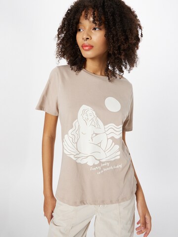 Gina Tricot T-Shirt in Beige: predná strana