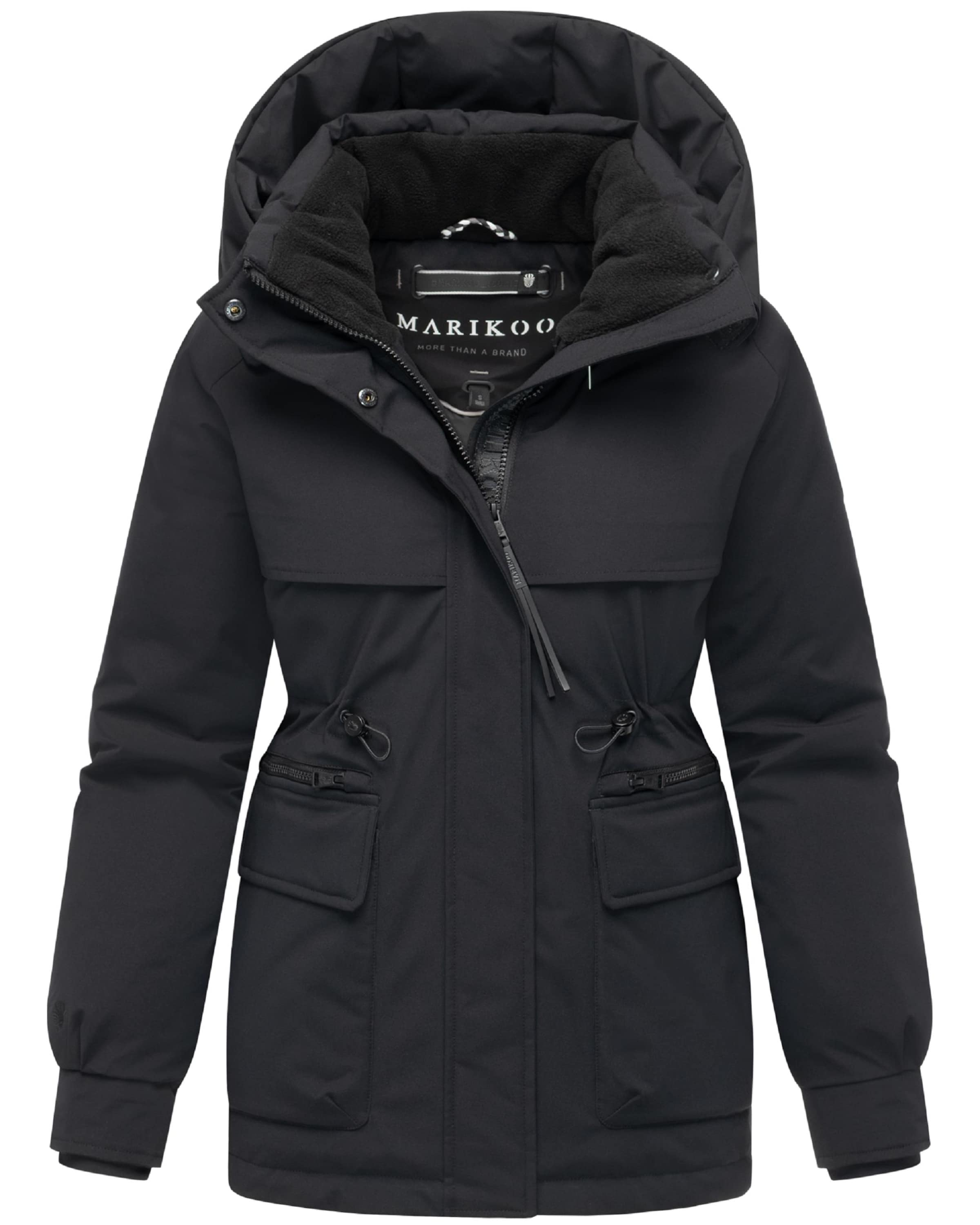 MARIKOO Pitkä talvitakki 'Shigaraa XVI' värissä musta
