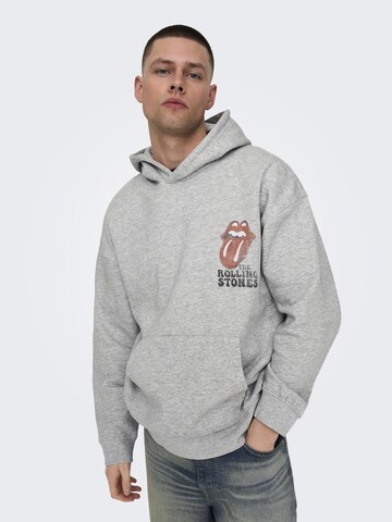 Only & Sons Sweatshirt 'ROLLING STONES' in Grau