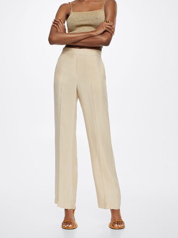 MANGO Loose fit Pleated Pants 'dalia' in Beige: front