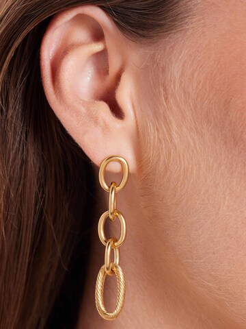 Boucles d'oreilles Lucardi en or : devant