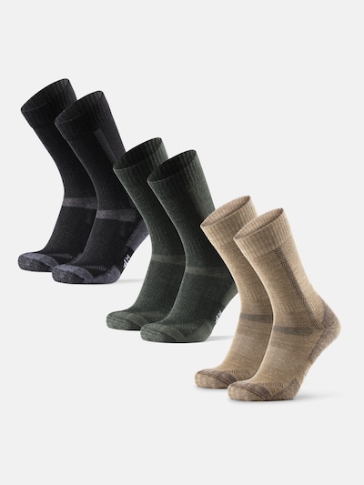 DANISH ENDURANCE Sportsocken in hellbeige / oliv / schwarz, Produktansicht