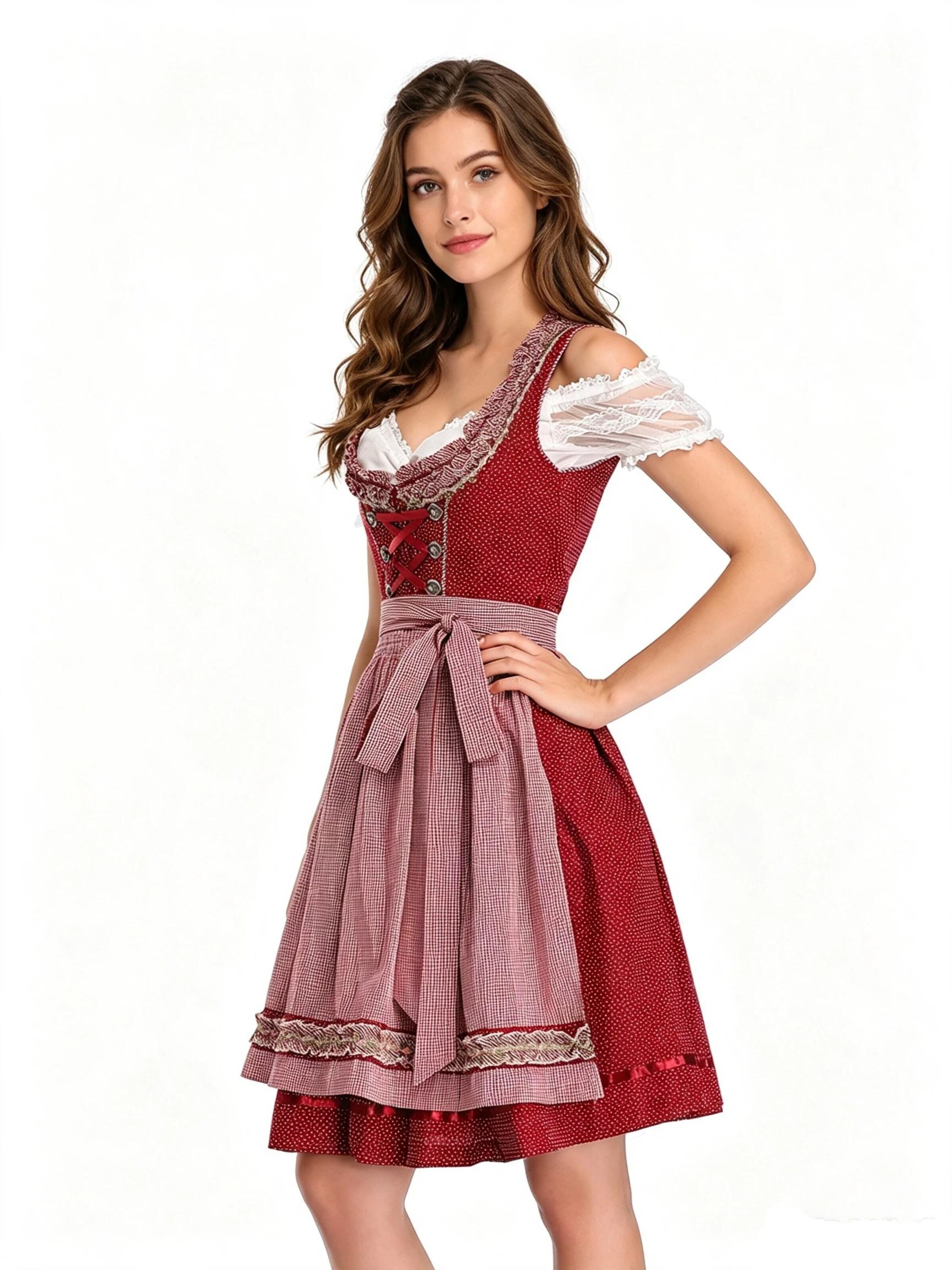 KoJooin Dirndl w kolorze czerwony