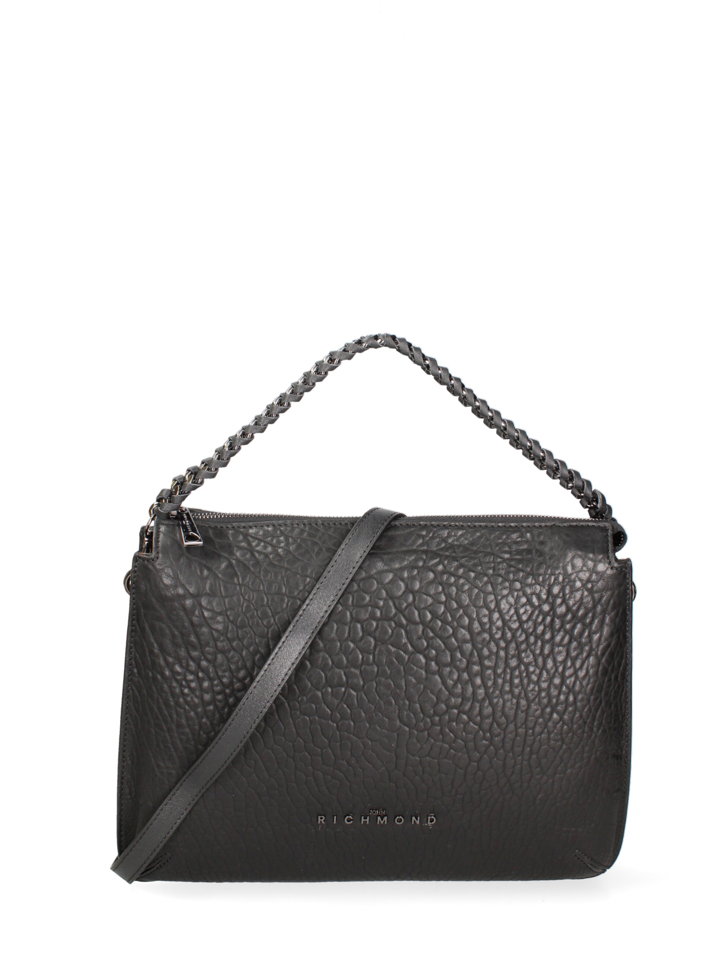 Borsa a spalla di John Richmond in nero: frontale