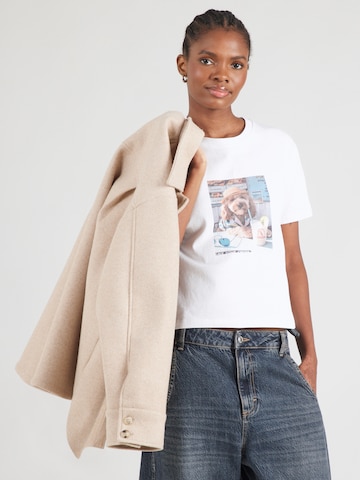 Kaotiko Shirt 'PAWS & RELAX' in White: front