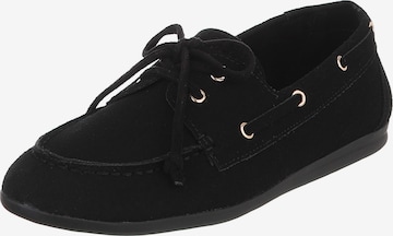 Ital-Design Moccasins in Black: front