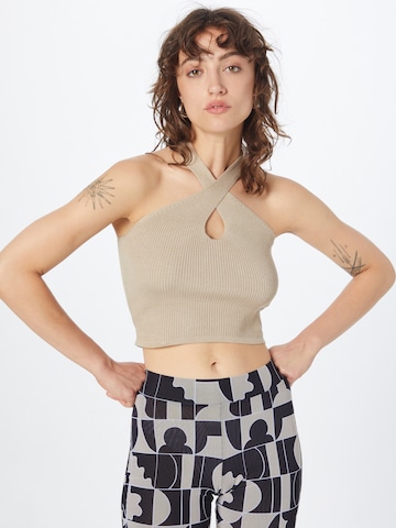 Urban Classics Knitted Top in Grey: front