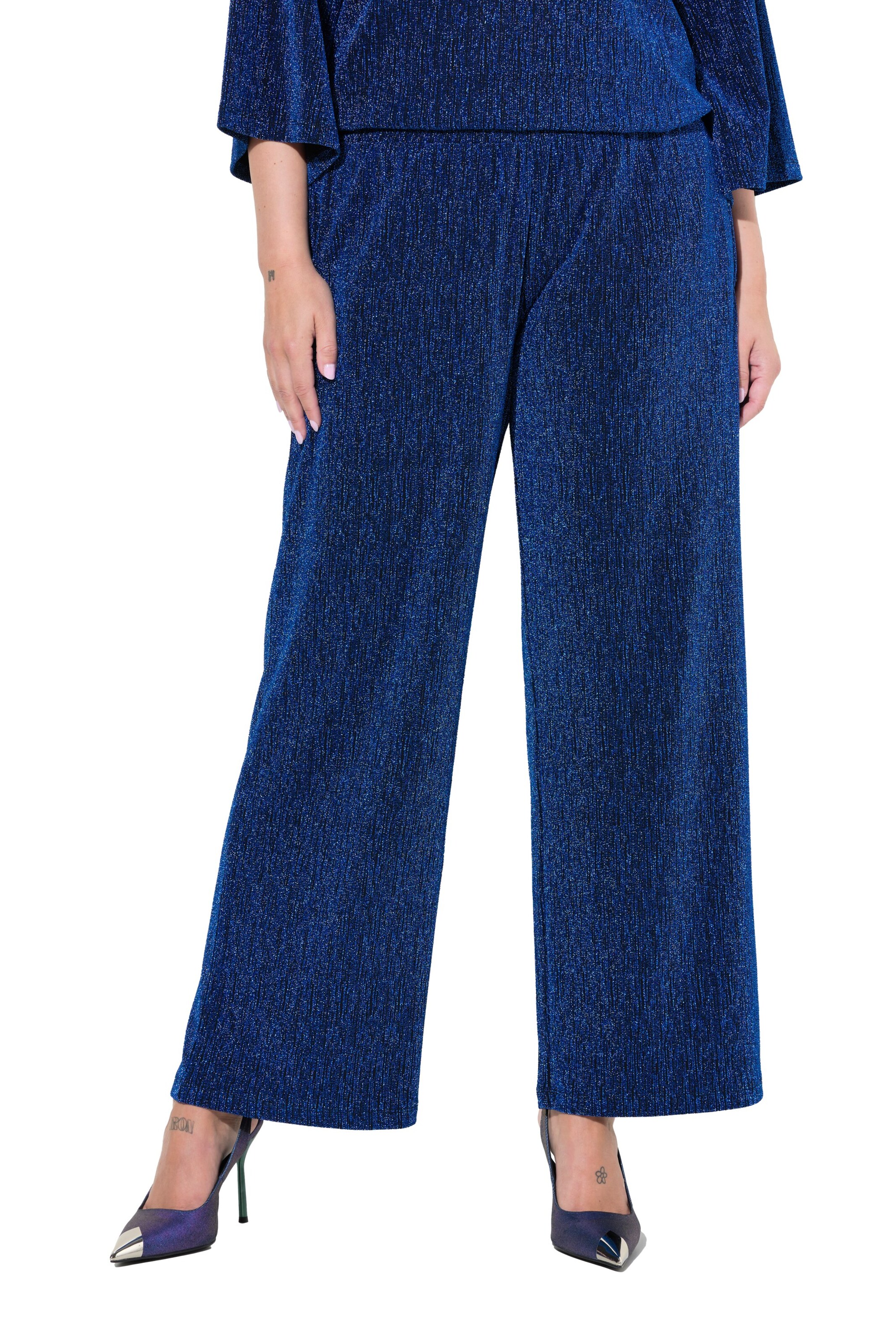 MIAMODA Wide leg Broek in Blauw: voorkant