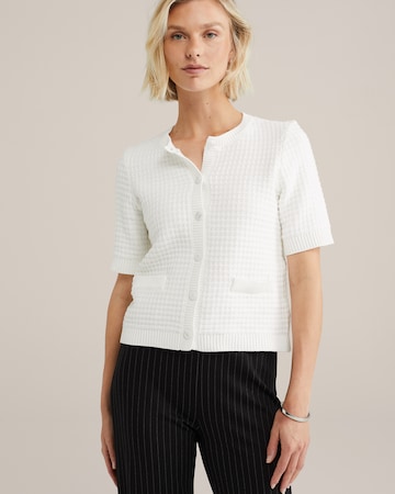 WE Fashion Kardigan w kolorze biały: przód