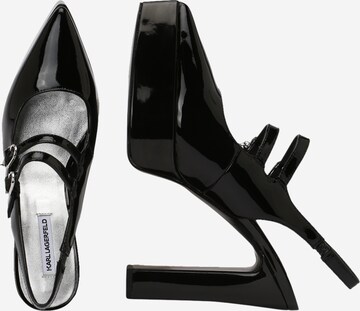 Karl Lagerfeld - Sapatos abertos atrás em preto