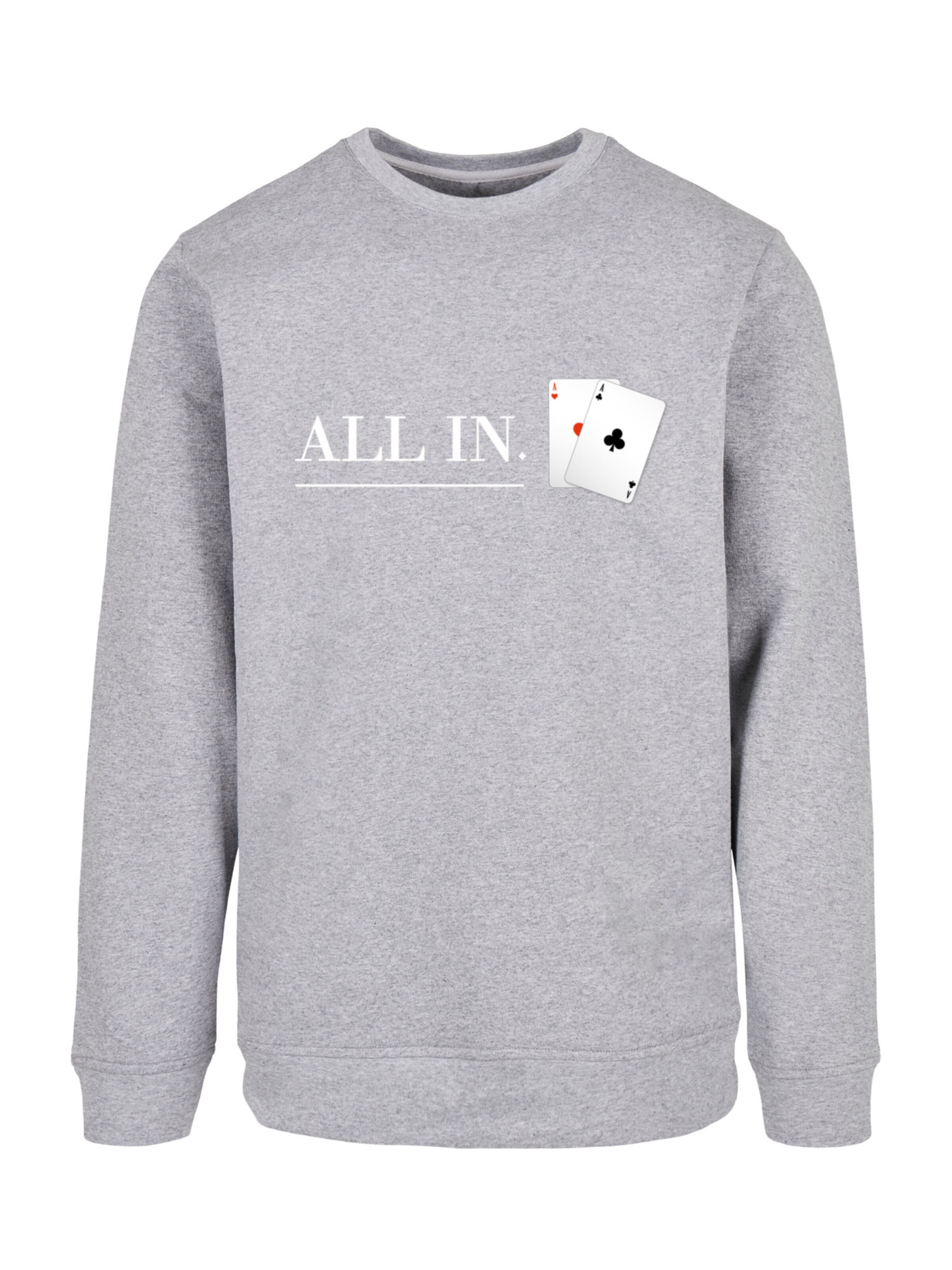 Sweat-shirt 'Poker All In Karten' F4NT4STIC en gris : devant