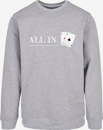 Sweat-shirt 'Poker All In Karten' F4NT4STIC en gris : devant