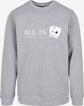F4NT4STIC Sweatshirt 'Poker All In Karten' in Grey: front