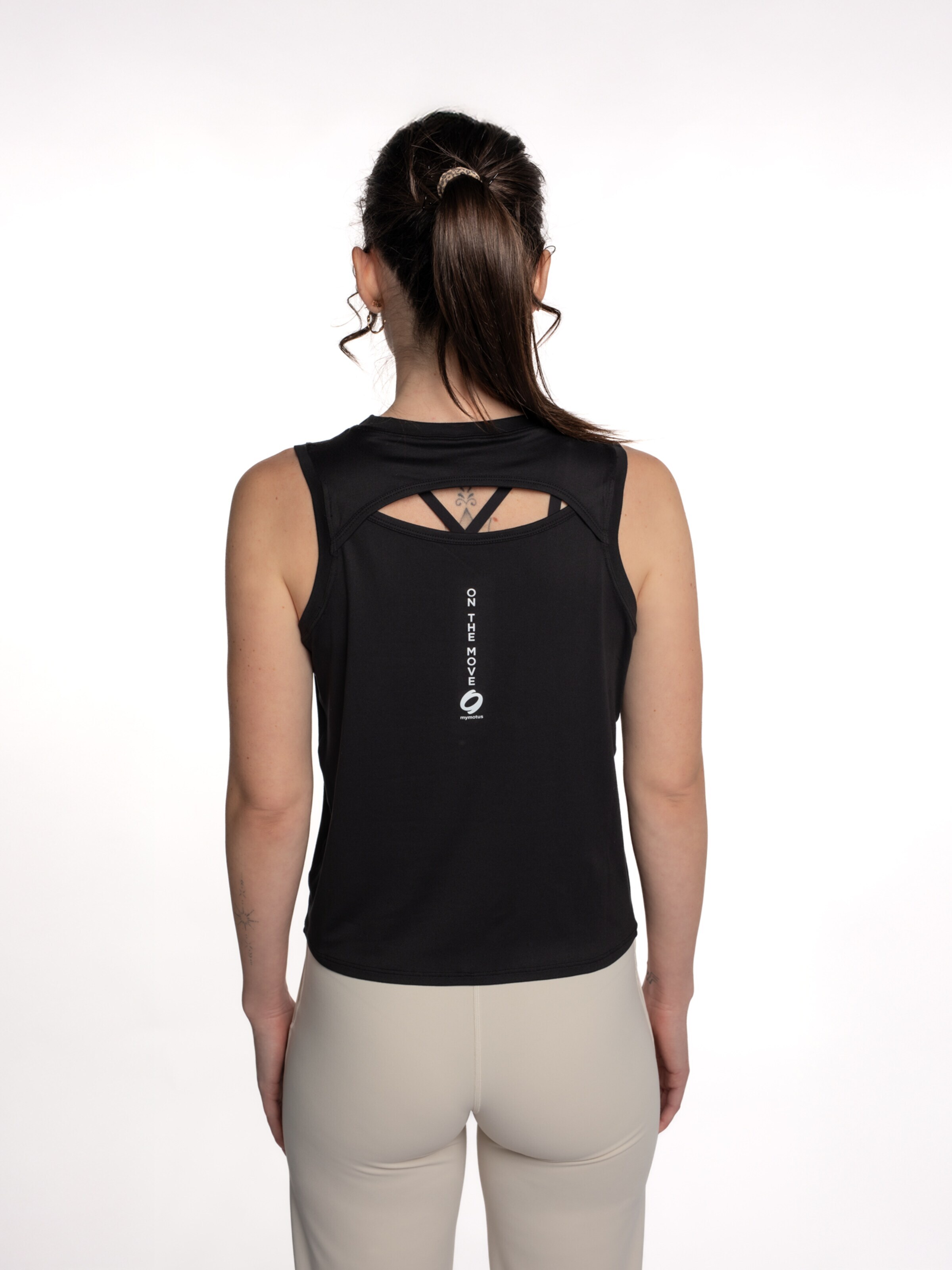 mymotus Sportovní top 'mymotu®, ladies top with details, YW11' – černá