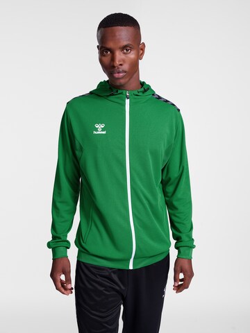 Hummel Sportsweatvest 'AUTHENTIC' in Groen: voorkant