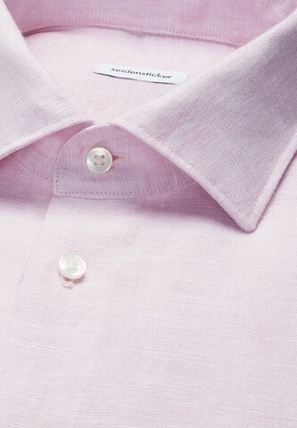 SEIDENSTICKER Regular fit Zakelijk overhemd 'SMART LINEN' in Roze