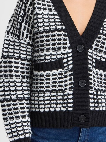 ICHI Gebreid vest ' AMBIS CA ' in Zwart