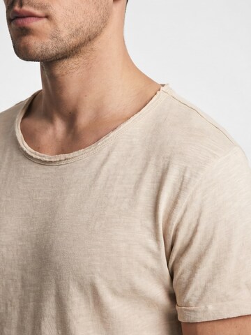 Antargo Shirt 'Basic Open Edge' in Beige