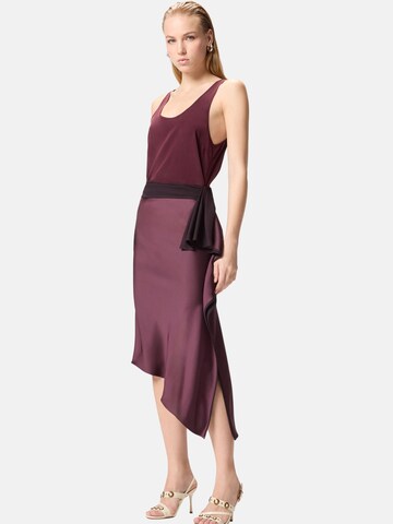 PINKO Skirt 'PINKO NEW CARAMBOLA GONNA SATIN GONNA' in Red