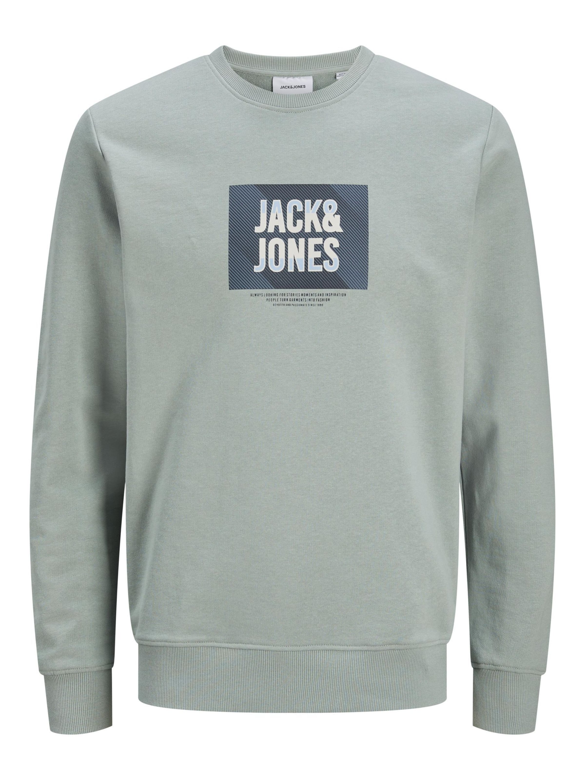Sweat-shirt 'JJHudson' JACK & JONES en vert : devant
