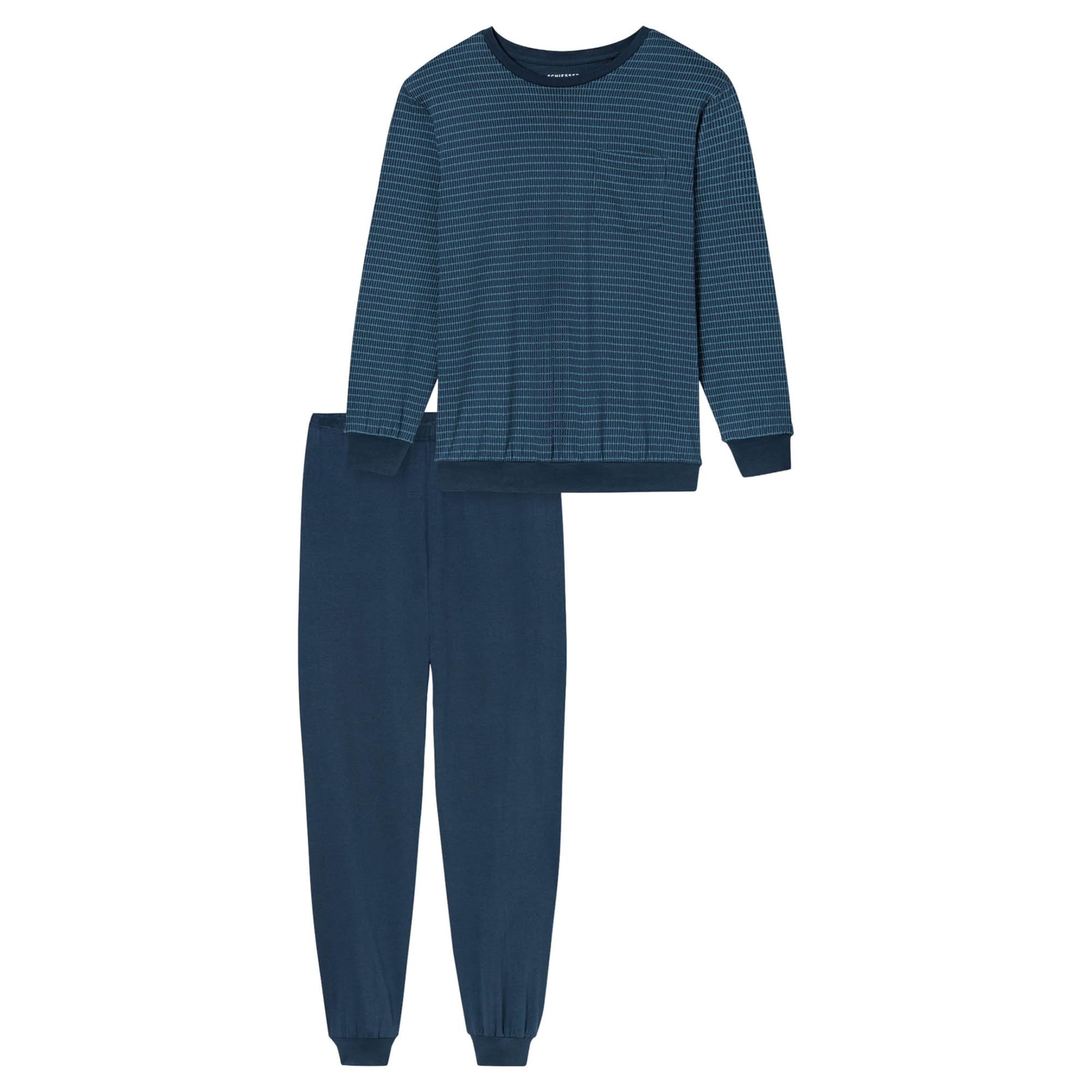 Pyjama long ' Comfort Essentials ' SCHIESSER en bleu : devant