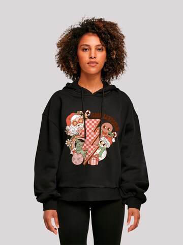 Sweat-shirt 'Groovy Christmas Flash Cozy Vibes' F4NT4STIC en noir : devant