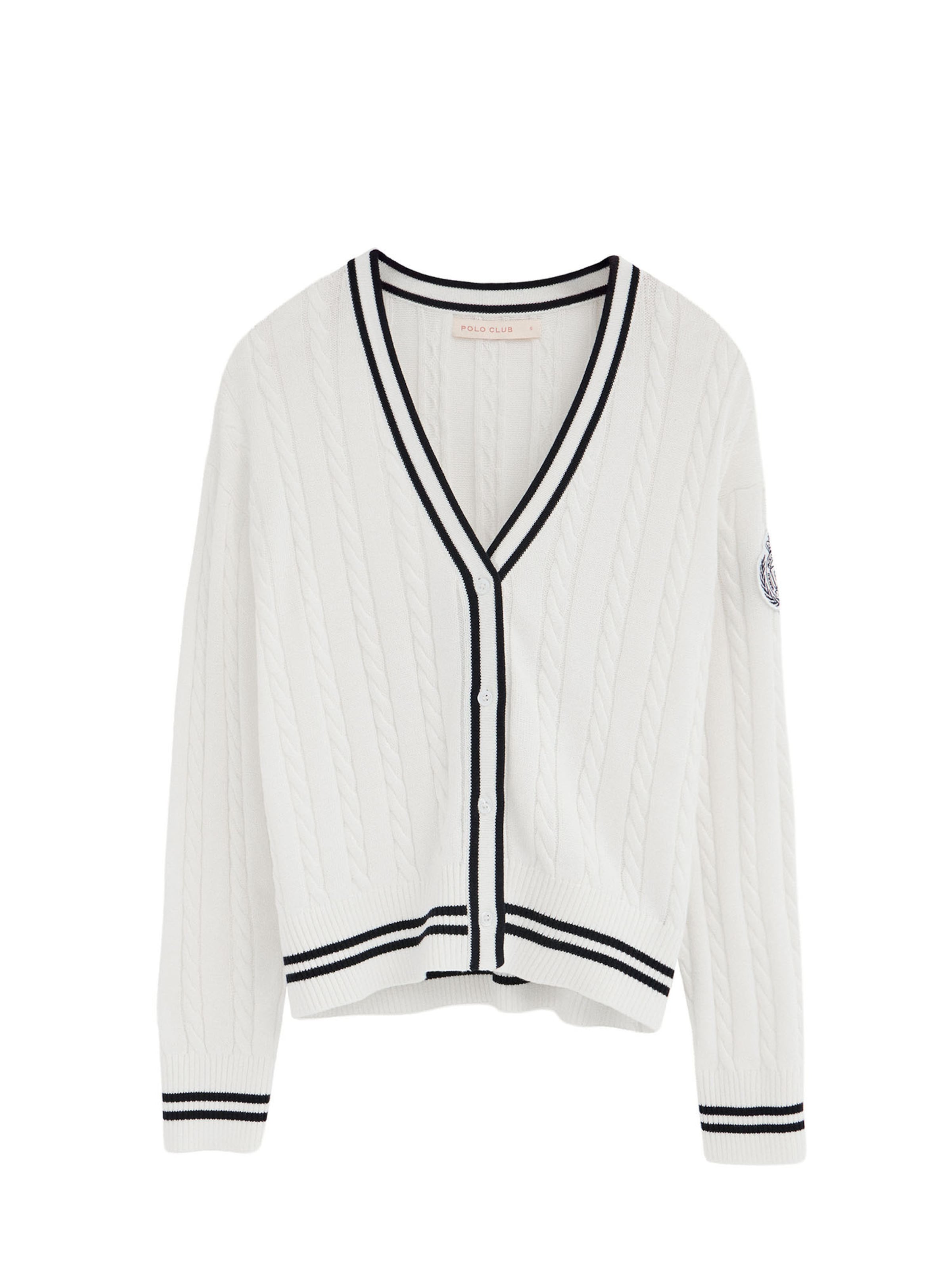 Polo Club Strickjacke 'Nautic' in Beige: Vorderseite