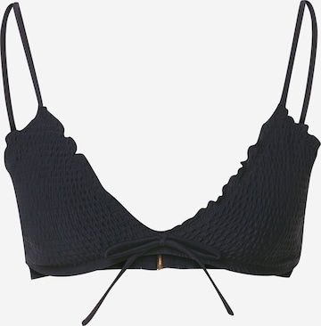 HOLLISTER - Triángulo Top de bikini en negro: frente