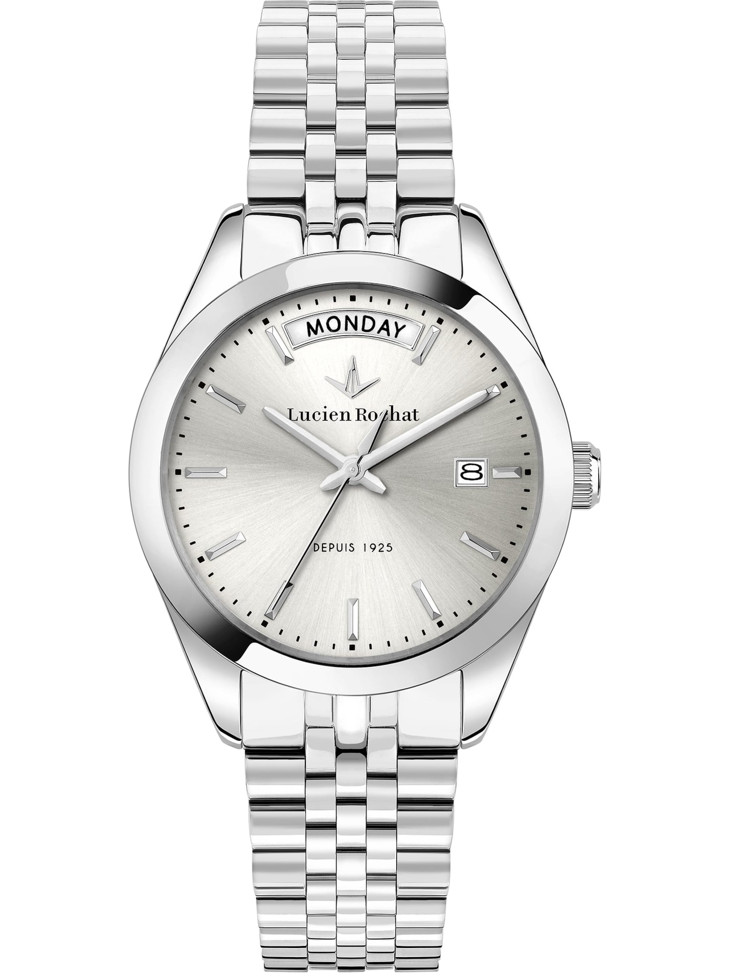 Lucien Rochat Analoguhr in Silber: Vorderseite