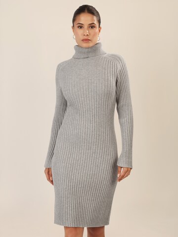 APART Knitted dress in Grey: front