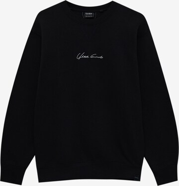 Pull&Bear Sweatshirt in Zwart: voorkant