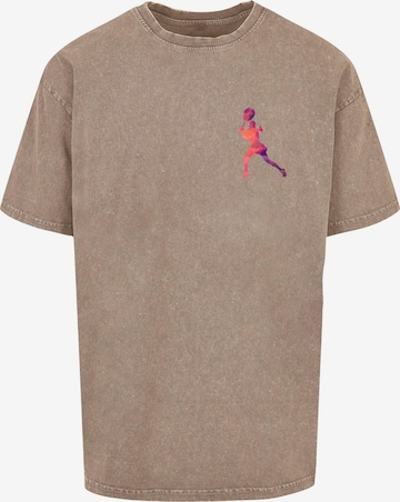 Merchcode Shirt 'Tennis Woman Silhouette' in Brown: front