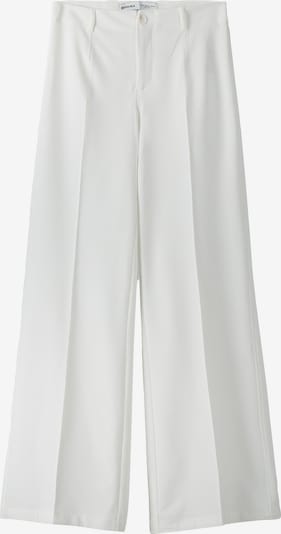 Bershka Pantalon à plis en blanc, Vue avec produit