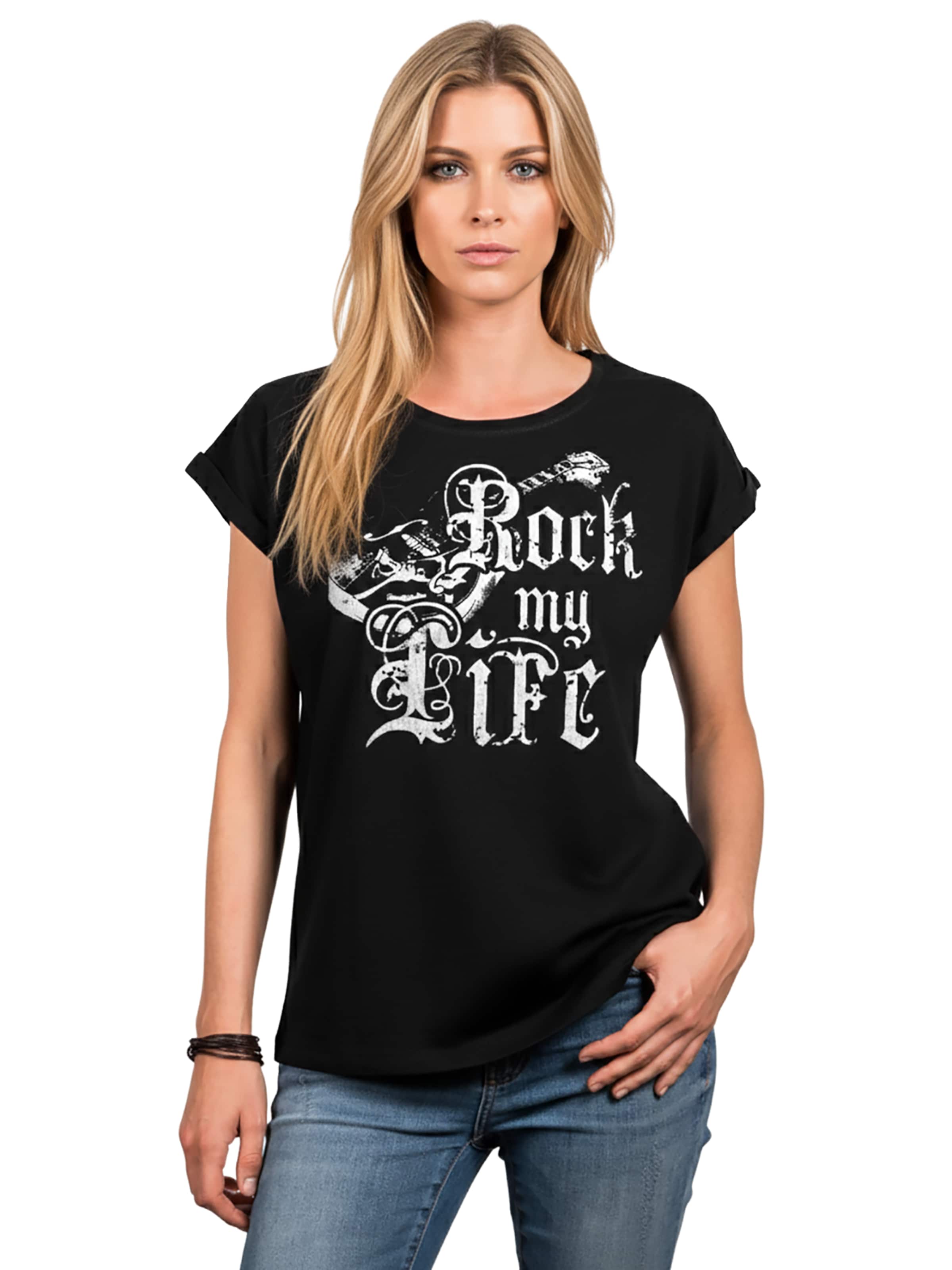 MAKAYA Shirt 'Rock My Life' in Black: front