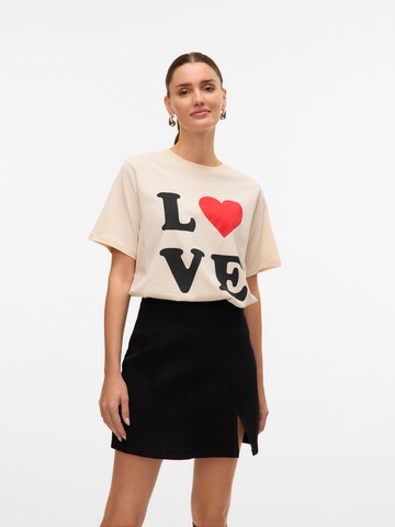 T-shirt 'VALERIE CATY' VERO MODA en beige : devant