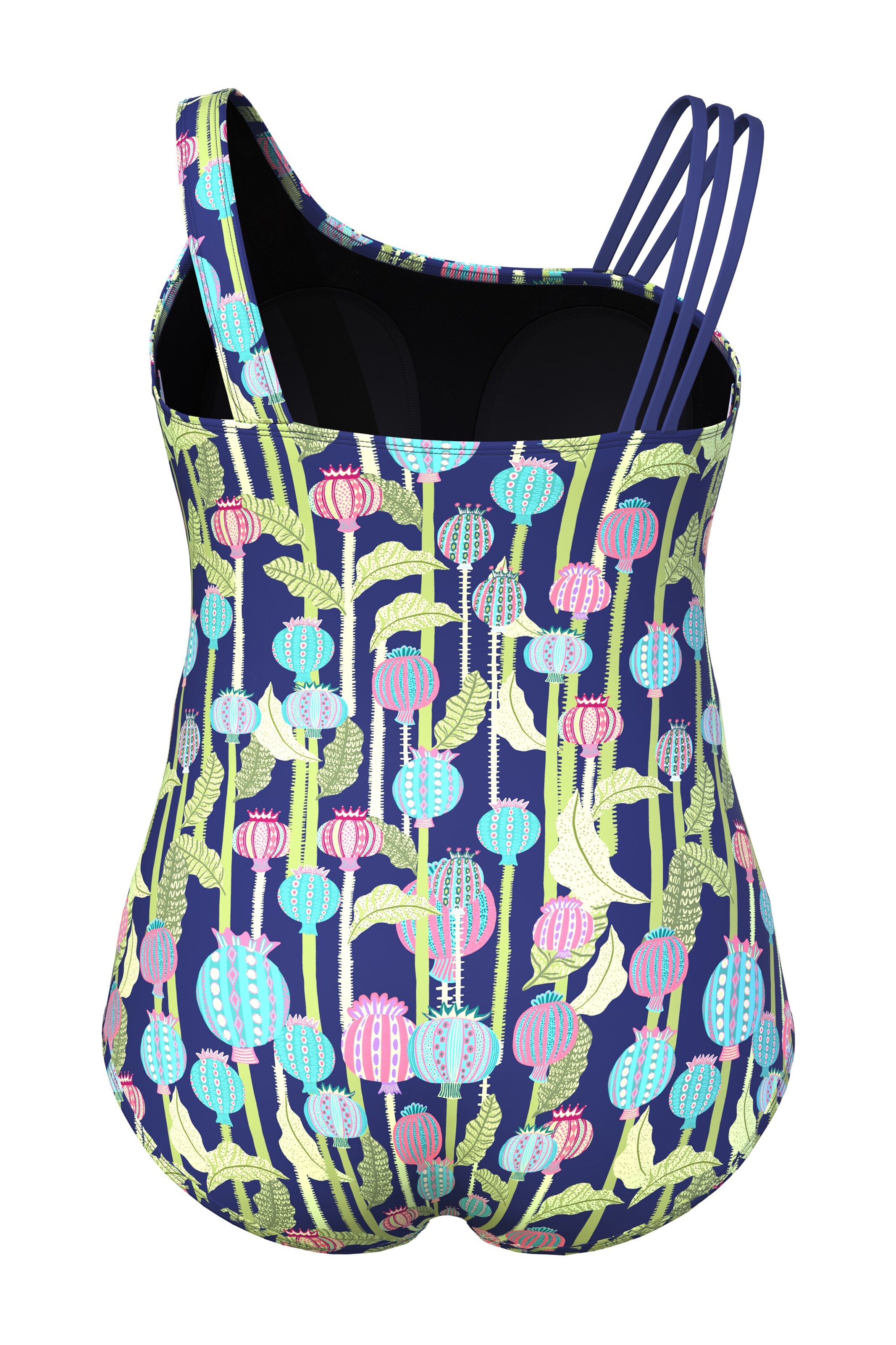 Ulla Popken Bralette Swimsuit in Blue