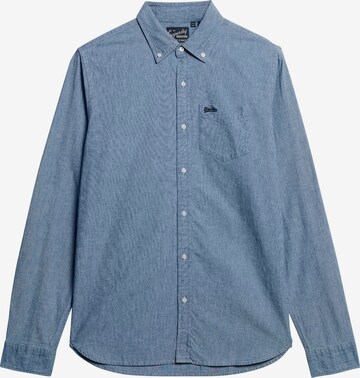 Superdry Regular fit Overhemd in Blauw: voorkant