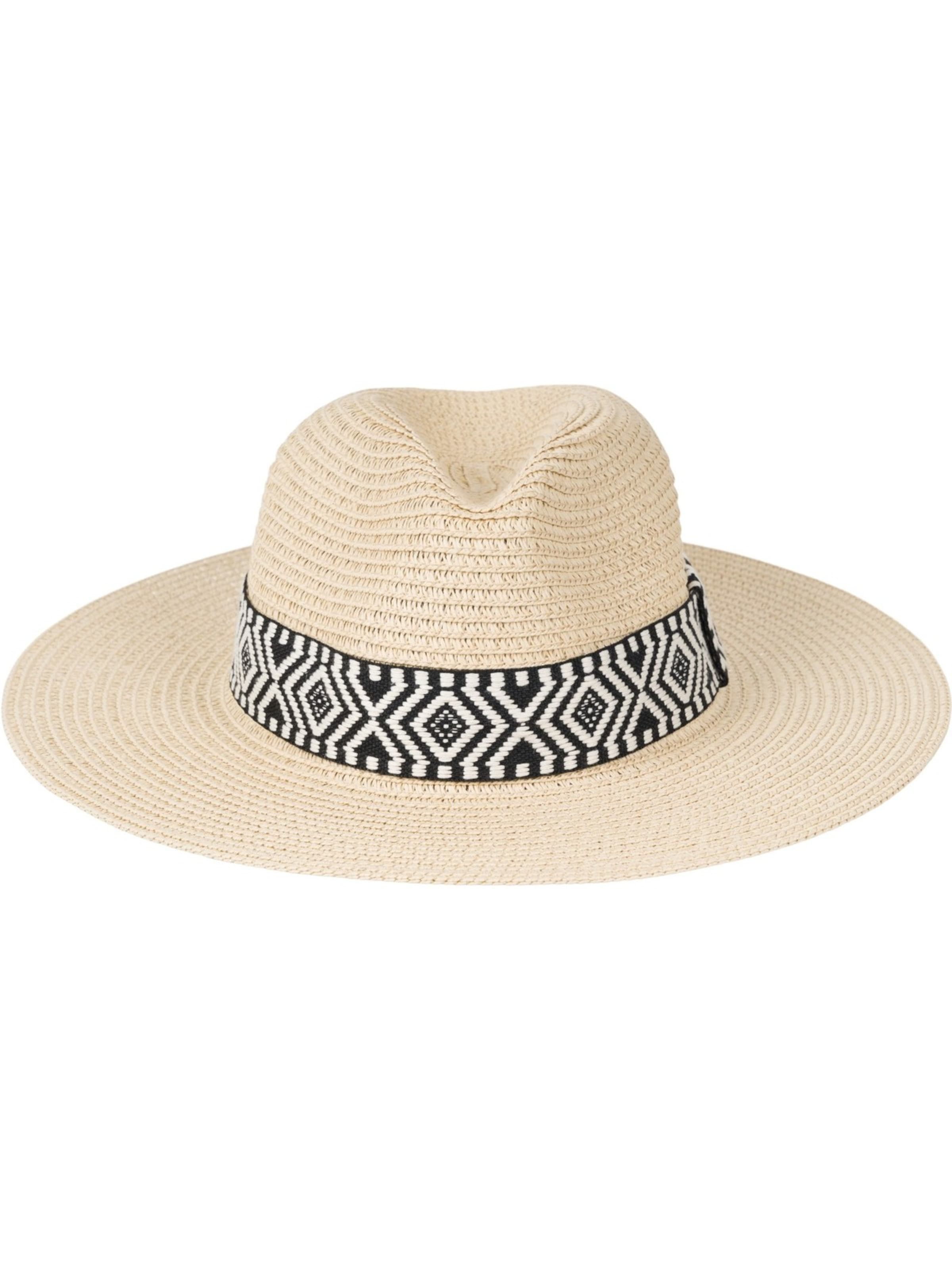 styleBREAKER Hut 'Panama Strohhut Hutband Azteken Muster'‌‌‌‌‌ in Beige