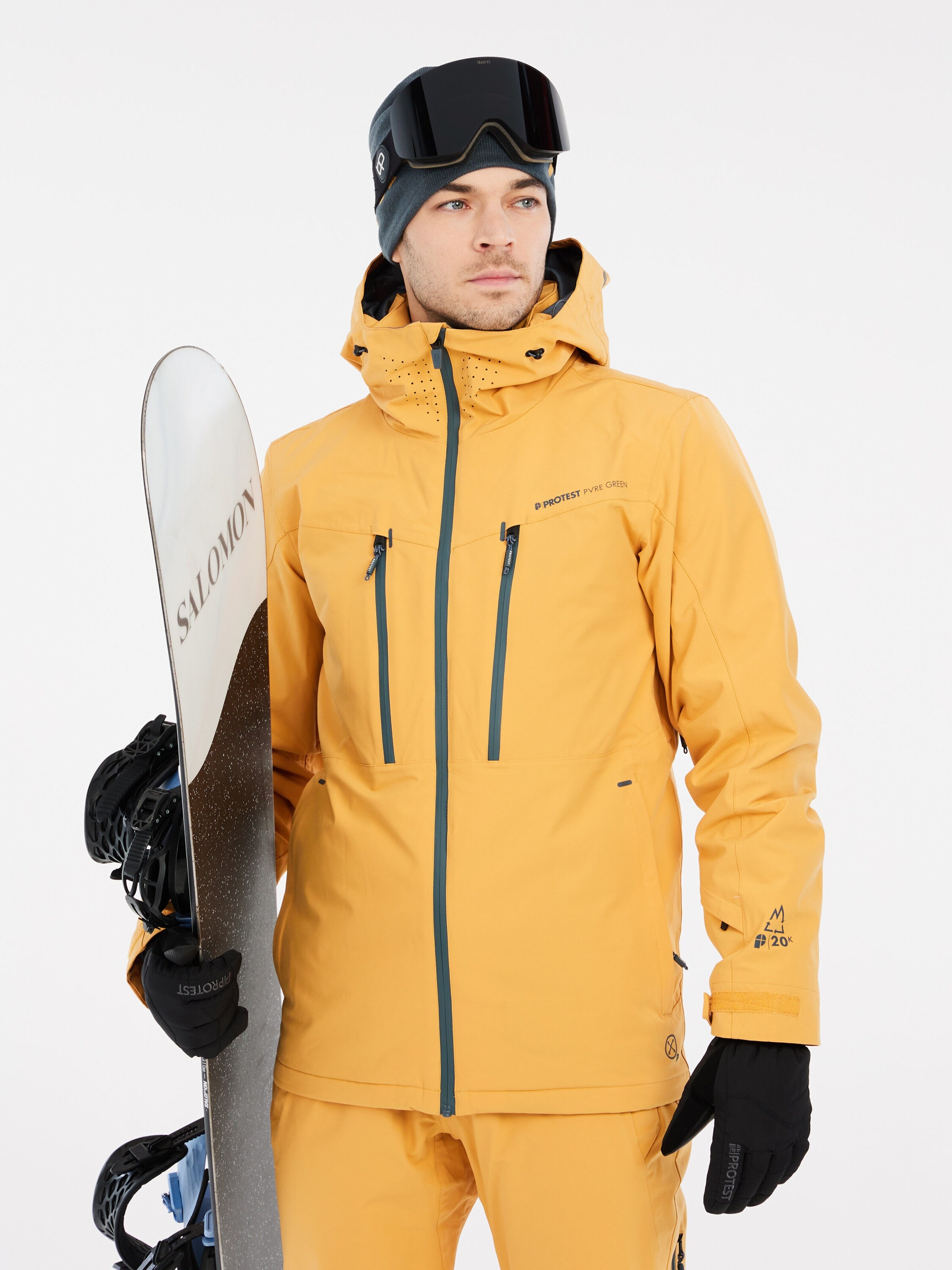 PROTEST Athletic Jacket 'PRTTIMOTHY' in Yellow: front