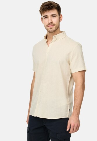 INDICODE JEANS Regular fit Button Up Shirt 'Bravida' in Beige