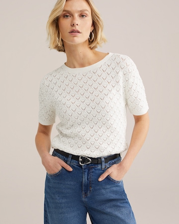 WE Fashion Пуловер в бяло: отпред