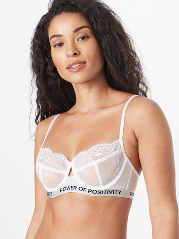 Hunkemöller - Balconette Soutien 'Honey' em branco: frente