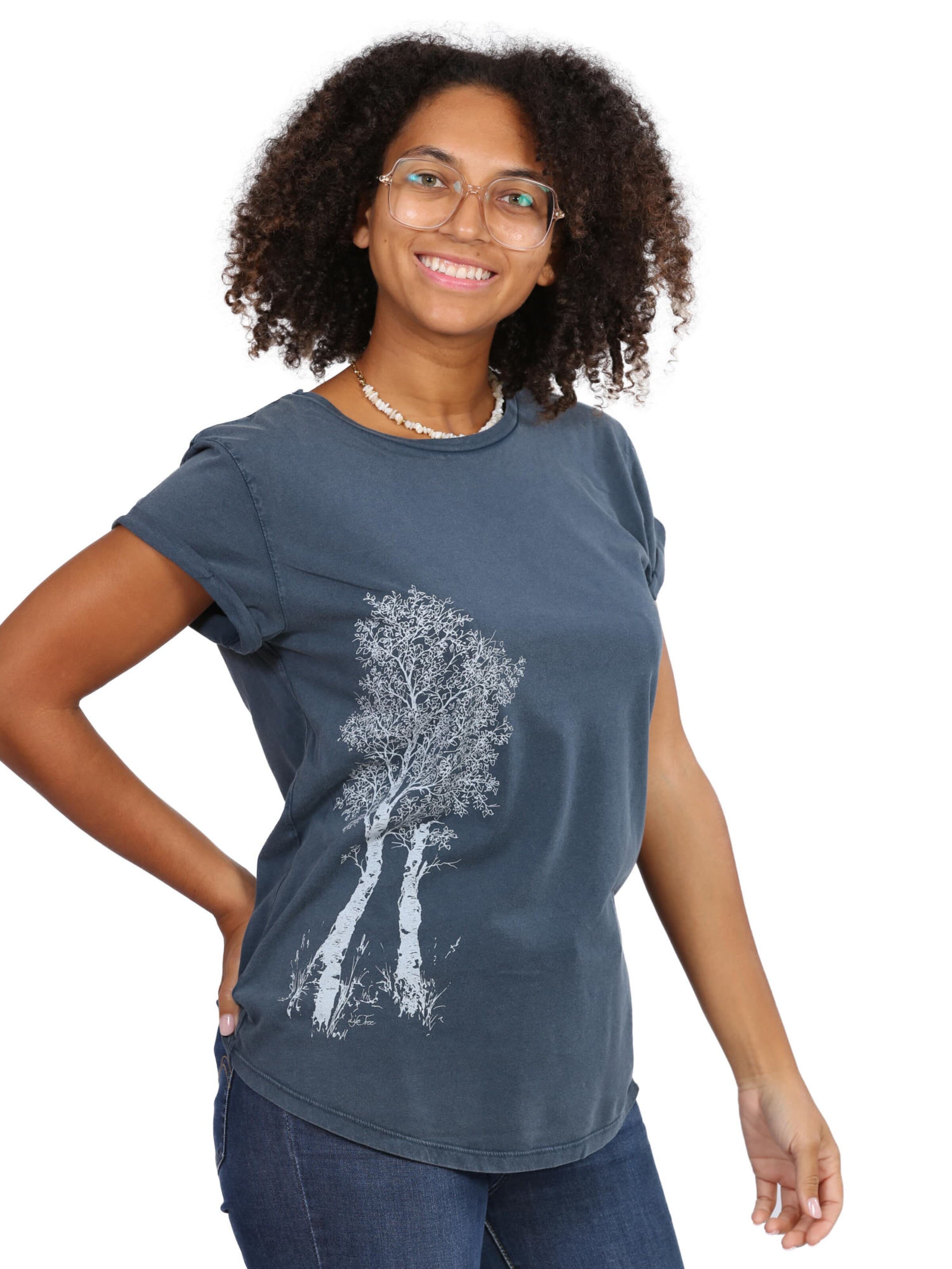 Life-Tree Shirt 'Fairwear Birke' in Blue: front