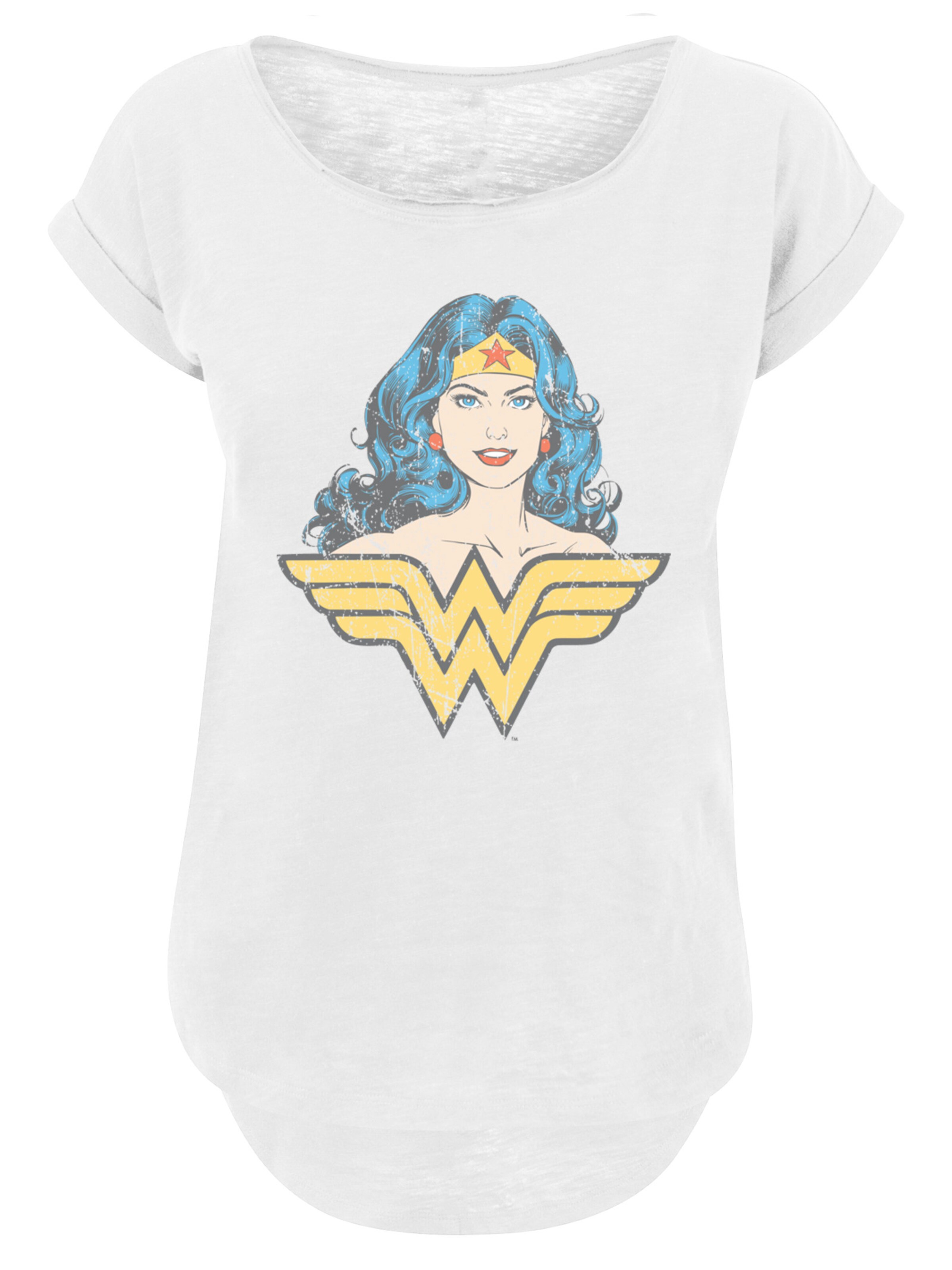 F4NT4STIC Shirt 'DC Comics Superhelden Wonder Woman Gaze' in Wit: voorkant