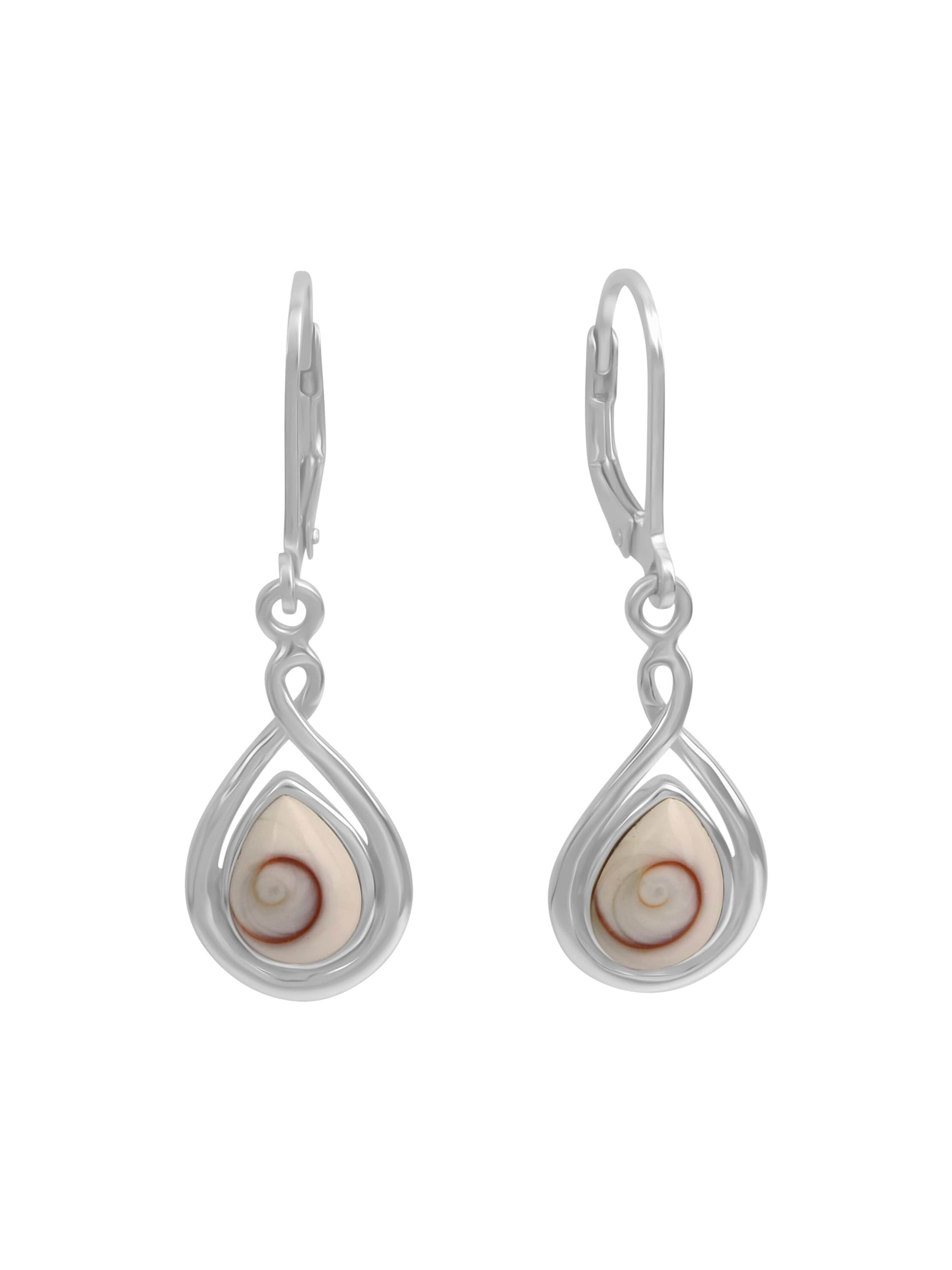 Boucles d'oreilles Zeeme en blanc : devant