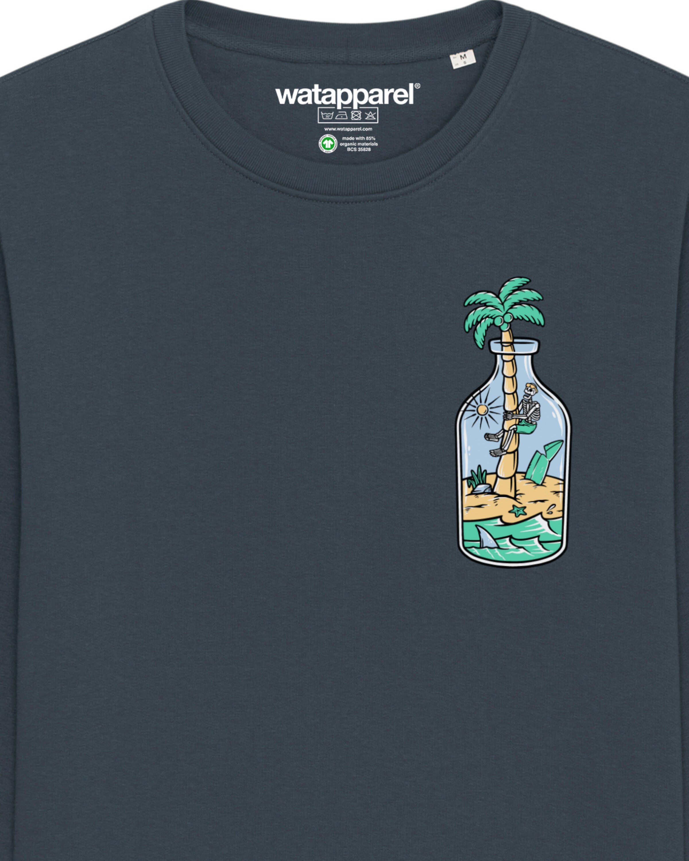 Watapparel Sweatshirt 'Holiday in a bottle' in Grau