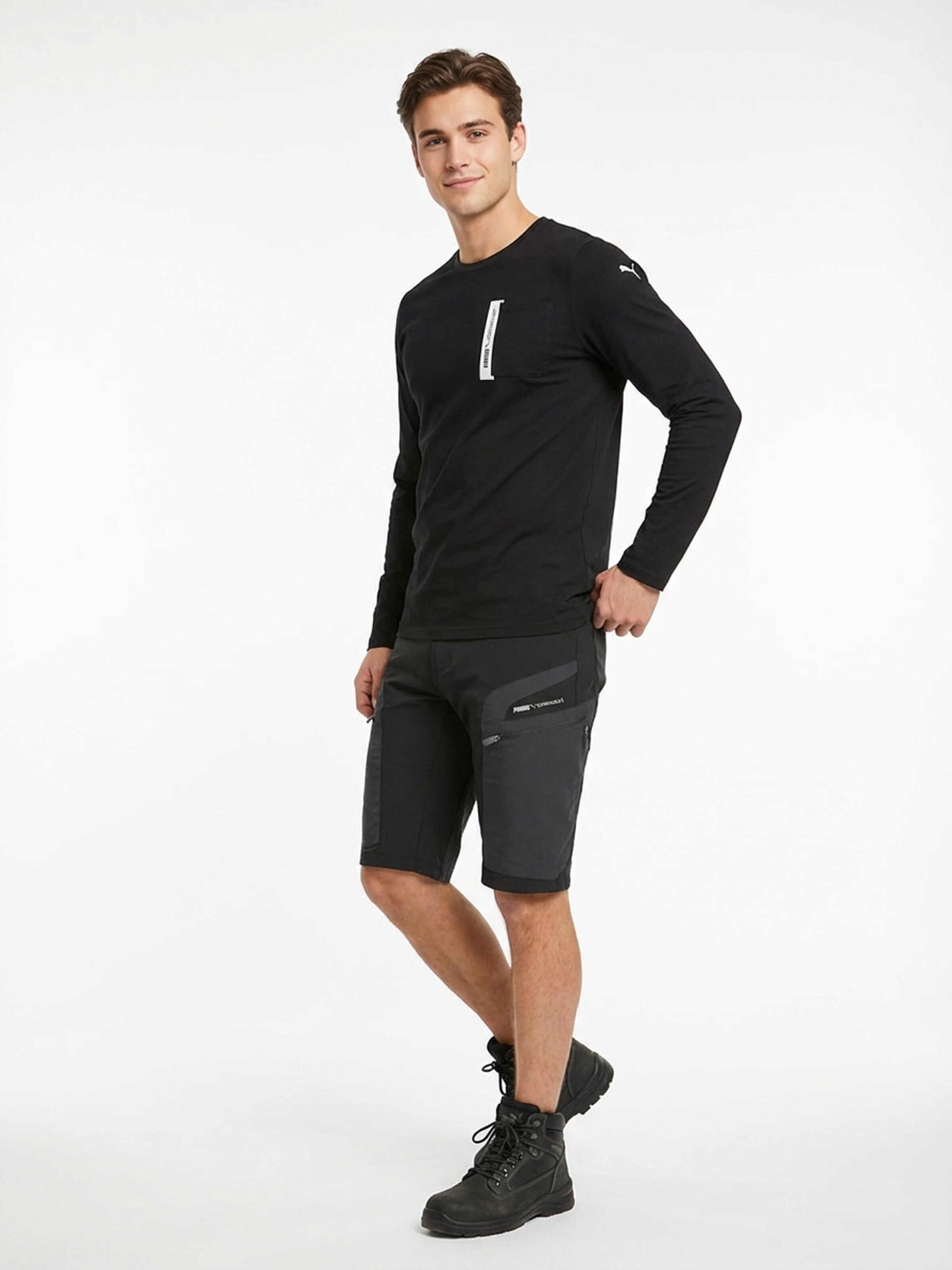 PUMA Workwear Regular Athletic Pants 'Puma Workwear Pro One Adventure' in Black: front