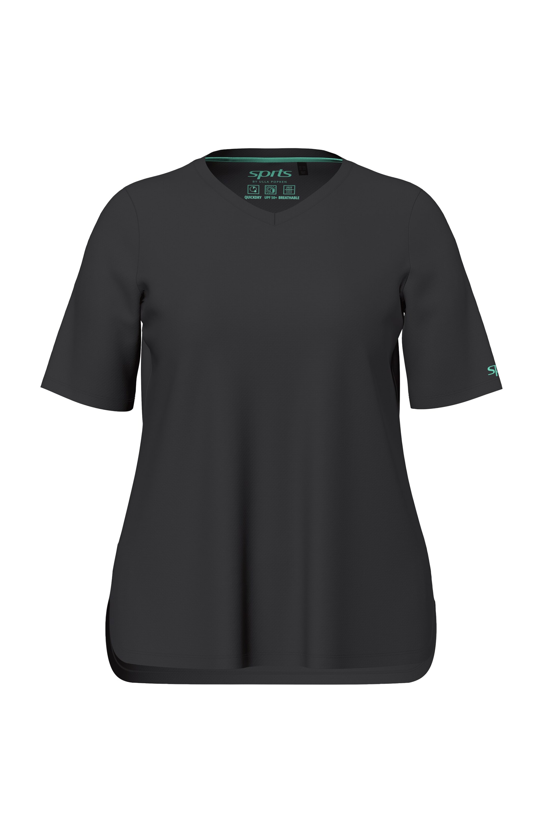 Ulla Popken Shirt in Zwart: voorkant