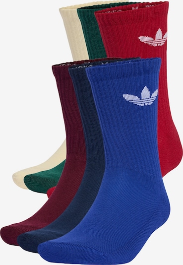 31-33 dydžio Kojinės 'Trefoil Cushion' iš ADIDAS ORIGINALS, spalva – smėlio spalva / mėlyna / tamsiai mėlyna / tamsiai žalia / raudona / vyšninė spalva, Prekių apžvalga