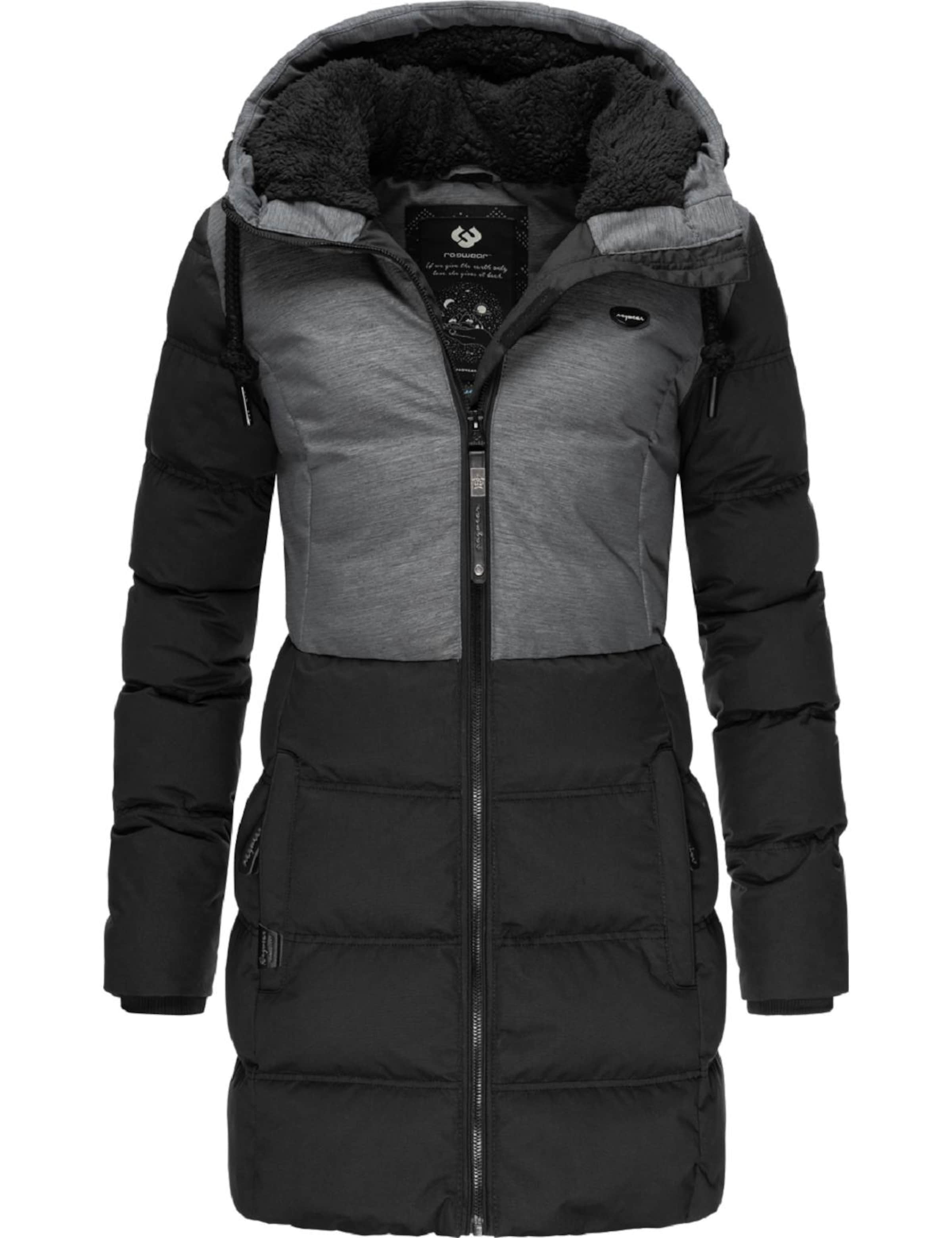 Manteau d’hiver 'Ashani' Ragwear en noir : devant